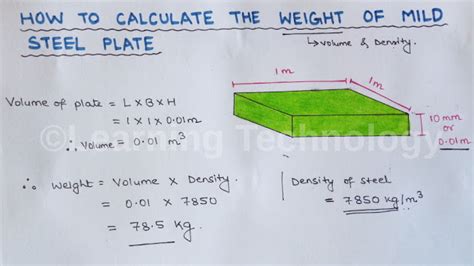 sheet metal weight formula|metal weight calculator in kg.